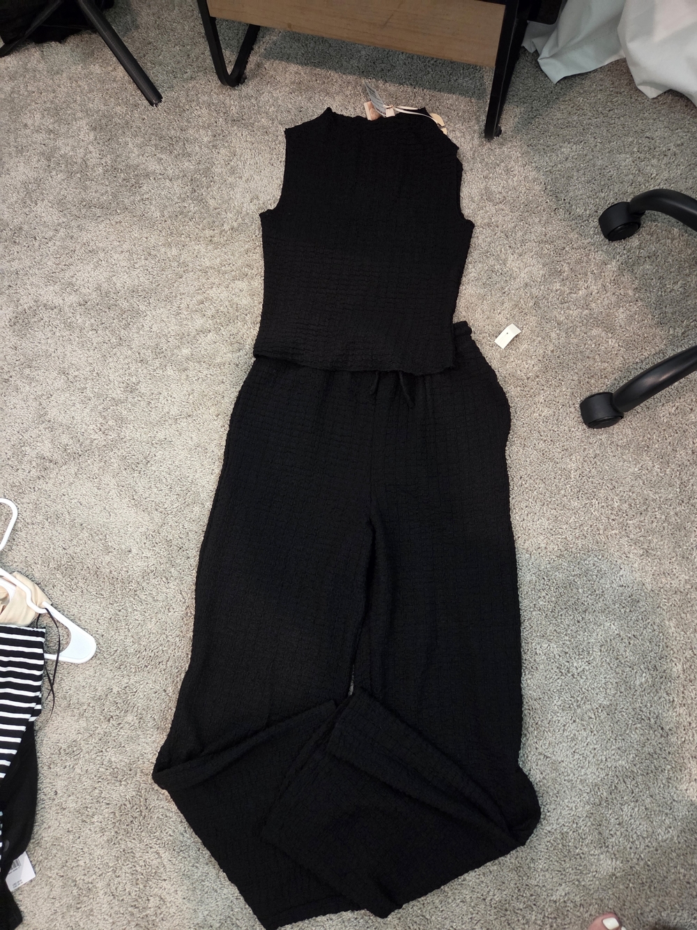Sleeveless Black Pant Set